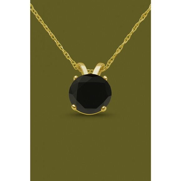 4 Ct Black Diamond Pendant + Stud Set | 14K Gold | Unisex Minimalist Jewelry | - Picture 3 of 8
